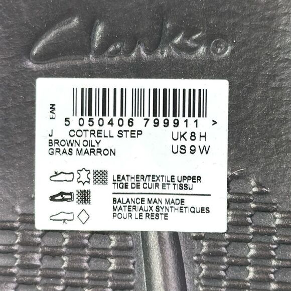 NWB Clarks Collection Cotrell Step Slip-On Shoes Brown Leather Men’s size 9W - Picture 11 of 15